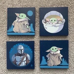 Star Wars Mandalorian and Baby Yoda Canvas Set